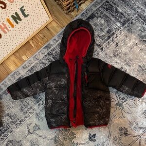 Snozu Black and Red Hooded double lined Jacket size 2T